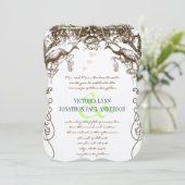 Rustic Peacock  Tortelduifjes Kaart (Staand voorkant)