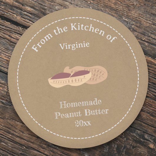 Rustic Peanut Butter Label Sticker