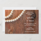 Rustic Pearl Country Barn Wedding Rehearsal Dinner Kaart (Voorkant)