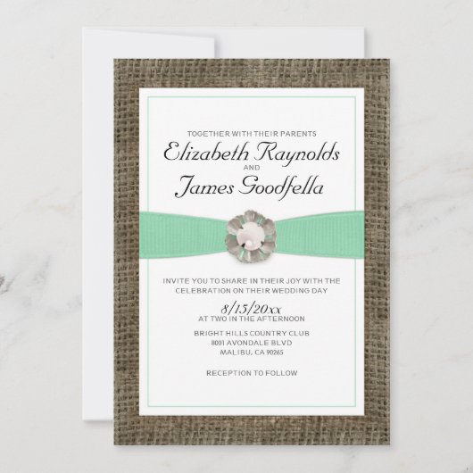 Rustic Pearl Wedding Invitations Kaart (Voorkant)