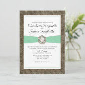 Rustic Pearl Wedding Invitations Kaart (Staand voorkant)