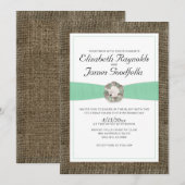Rustic Pearl Wedding Invitations Kaart (Voorkant / Achterkant)