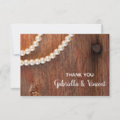 Rustic Pearls and Barn Wood Wedding Bedankt Notitiekaartje (Voorkant)