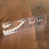 Rustic Pearls Barn Wood Country Weddenschap Naambordje (Zijkant)