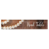 Rustic Pearls Barn Wood Country Weddenschap Naambordje (Voorkant)