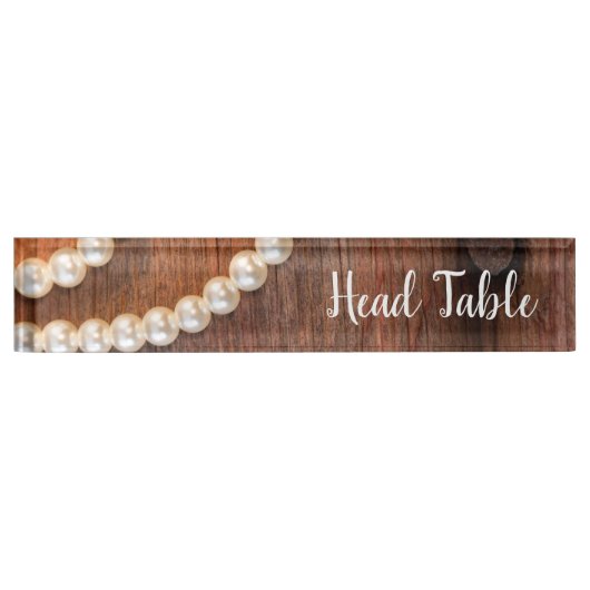 Rustic Pearls Barn Wood Country Weddenschap Naambordje (Voorkant)