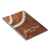 Rustic Pearls Barn Wood Country Weddenschap Notitieboek (Rechterzijde)
