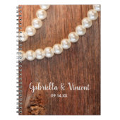 Rustic Pearls Barn Wood Country Weddenschap Notitieboek (Voorkant)