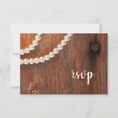 Rustic Pearls Barn Wood Country Weddenschap RSVP (Voorkant)