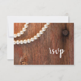 Rustic Pearls Barn Wood Country Weddenschap RSVP