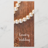Rustic Pearls Barn Wood Country Wedding Programs Programmakaart (Voorkant)