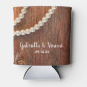 Rustic Pearls Country Barn Wedding Favors Blikjeskoeler (Voorkant)