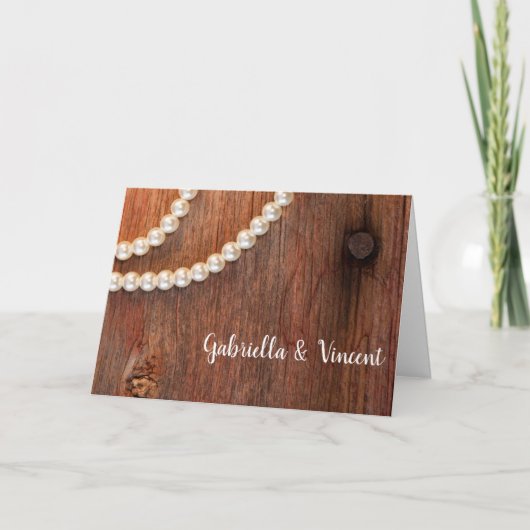 Rustic Pearls Country Barn Wedding Invitation (Voorkant)