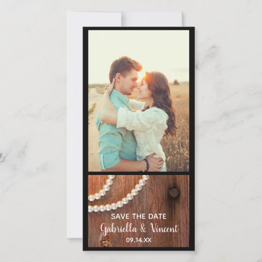 Rustic Pearls Country Barn Wedding Save the Date (Voorkant)
