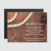 Rustic Pearls Country Barn Wedding Save the Date Magnetische Uitnodiging (Voorkant / Achterkant)