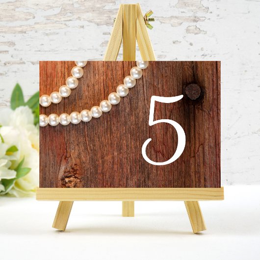 Rustic Pearls Country Barn Wedding Table Numbers Kaart