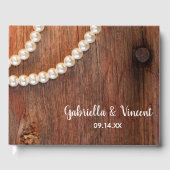 Rustic Pearls en Barn Wood Country Weddenschap Gastenboek (Voorkant)