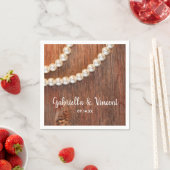 Rustic Pearls en Barn Wood Country Weddenschap Servet (Insitu)