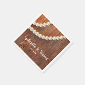 Rustic Pearls en Barn Wood Country Weddenschap Servet (Hoek)