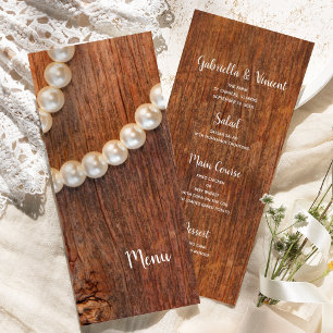 Rustic Pearls en Barn Wood Country Wedding Menu