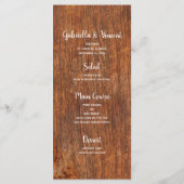 Rustic Pearls en Barn Wood Country Wedding Menu (Achterkant)