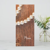 Rustic Pearls en Barn Wood Country Wedding Menu (Staand voorkant)