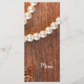 Rustic Pearls en Barn Wood Country Wedding Menu (Voorkant)