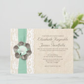 Rustic Pearls Wedding Invitations Kaart (Staand voorkant)