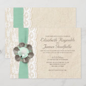 Rustic Pearls Wedding Invitations Kaart (Voorkant / Achterkant)