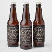 Rustic Pearls Wedding/Jubileum Bier Etiket (Flessen)
