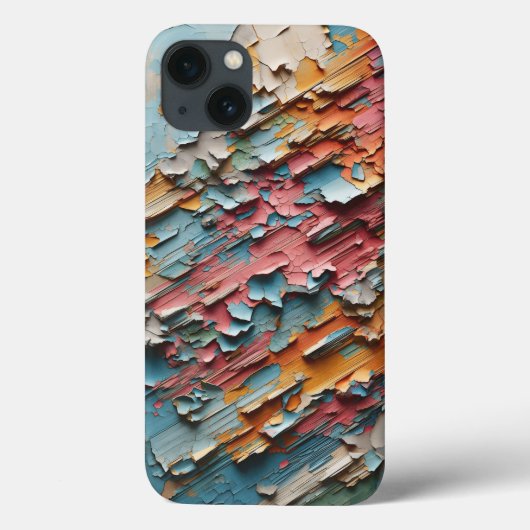 Rustic Peeling Paint Abstract Phone Case  Colorful (Achterkant)