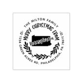 rustic pennsylvania merry kerstrede rubberstempel (Afrduk)