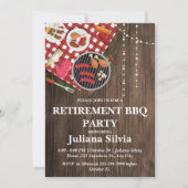 Rustic Pensioen BBQ-feest Kaart (Voorkant)