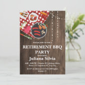 Rustic Pensioen BBQ-feest Kaart (Staand voorkant)