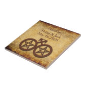 Rustic Pentacle Pagan Gay Handfasting Gift Tegel Tegeltje (Zijkant)