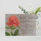 Rustic Peonies Bridal Shower Invitations Kaart (Staand voorkant)