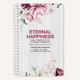 Rustic Peonies Floral Eternal Happiness Convention Notitieboek