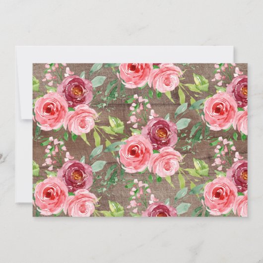 Rustic Peonies Floral Moving Announding Kaart (Achterkant)