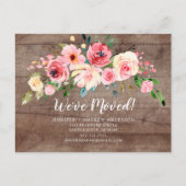 Rustic Peonies Roos Floral Moving Announding Aankondigingskaart (Voorkant)