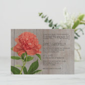 Rustic Peonies Wedding Invitations Kaart (Staand voorkant)