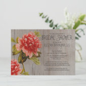 Rustic Peony Bridal Shower Invitations Kaart (Staand voorkant)