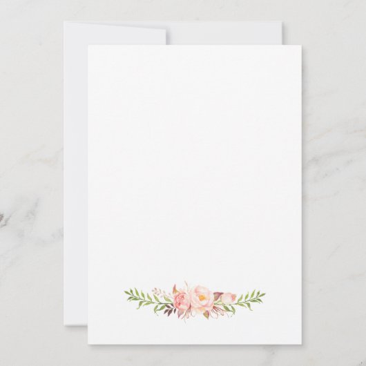 Rustic Peony floral Kaart (Achterkant)