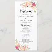 Rustic Peony Floral Programmakaart (Voorkant)