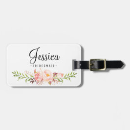 Rustic Peony Floral team bride Bagagelabel