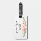 Rustic Peony Floral team bride Bagagelabel (Achterkant verticaal)