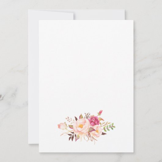 Rustic Peony Floral Wedding Invitation-3 Kaart (Achterkant)