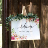 Rustic Peony Floral Welcome Wedding Sign Poster
