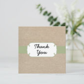 Rustic Peridot en Beige Burlap Hartelijk dank Bedankkaart (Staand voorkant)