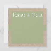 Rustic Peridot en Beige Burlap Hartelijk dank Bedankkaart (Achterkant)