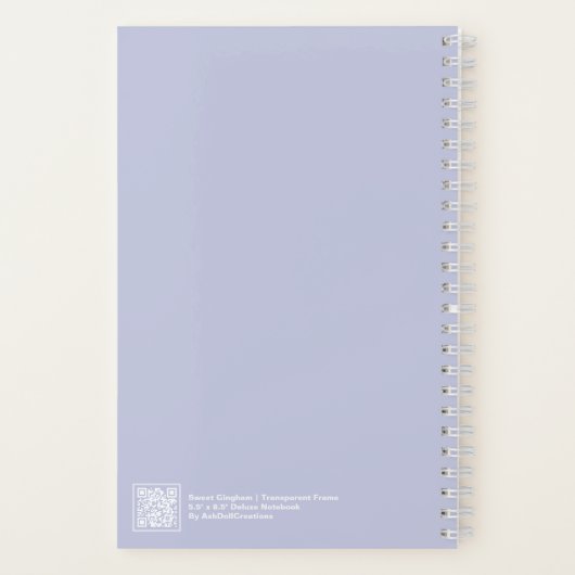 Rustic Periwinkle Gray Transparent Frame Notitieboek (Achterkant)